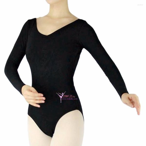 Roupa de palco adulto manga longa balé collant meninas elastano lycra dança macacão ginástica prática