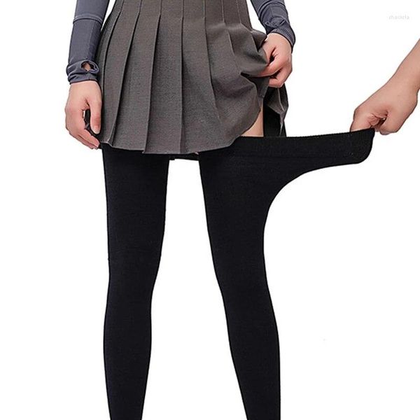 Calze da donna in cotone, coscia alta, super elastiche, da donna, sopra il ginocchio, extra lunghe, medie, spesse, morbide