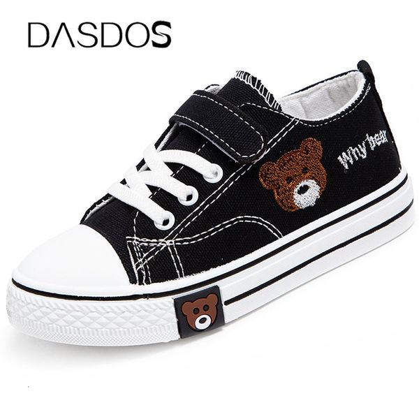 Turnschuhe Nette Bär Muster Kinder Turnschuhe Leinwand Flache Ferse Baby Mädchen Schuhe Kleiner Junge Laufschuhe Kinder Tenis Skateboard Schuhe 230705