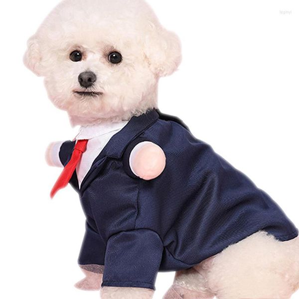 Abbigliamento per cani Abiti formali Cani durevoli Tuxedo Abito da cerimonia nuziale con camicia con papillon rosso