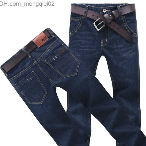 Jeans masculino New Arrival Jeans azul escuro de alta qualidade Jeans jeans de comprimento total Lazer padrão Straight Jean Pant plus size Freeshipping Z230707