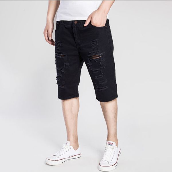 Herren-Shorts, Herren-Denim-Chino, modische Shorts, gewaschener Denim, Boy Skinny Runway Short, Herren-Jeans-Shorts, Homme, Destroyed, zerrissene Jeans, 230704