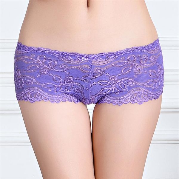 Confezione da 5 pezzi Nuovo grazioso boxer in pizzo corto Mutandine a vita bassa in pizzo trasparente biancheria intima da donna sexy mutandine da donna lingerie intimate281D