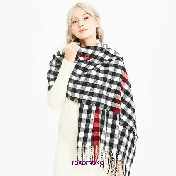 Top Original Bur Home Winterschals Online-Shop Frühling Herbst Warmer Fransenschal für Damen Japan Südkorea Little Fresh Herren-Schal aus Kaschmirimitat mit Karomuster