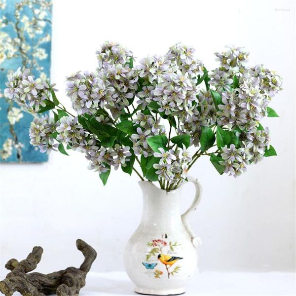 Flores decorativas Planta ornamental artificial Gardênia Microphylla Sidalcea Malviflora Falso Bonsai Home Office Decore