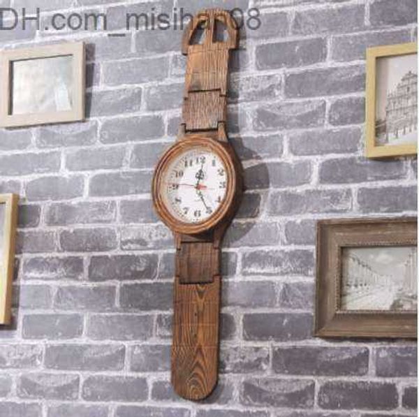 Orologi da parete Modello in legno protezione ambientale retro salto secondi chip orologio orologio da parete studio camera da letto soggiorno decorazione Z230705