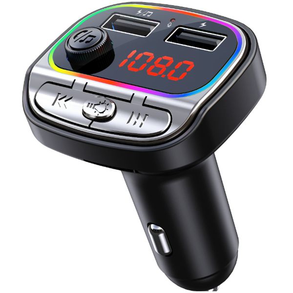 VR робот Автомобильный FM-передатчик Bluetooth 5.0 MP3 Аудиоплеер Беспроводная громкая связь Автомобильный комплект с U Disk Play 5V 3.1A Быстрое зарядное устройство USB