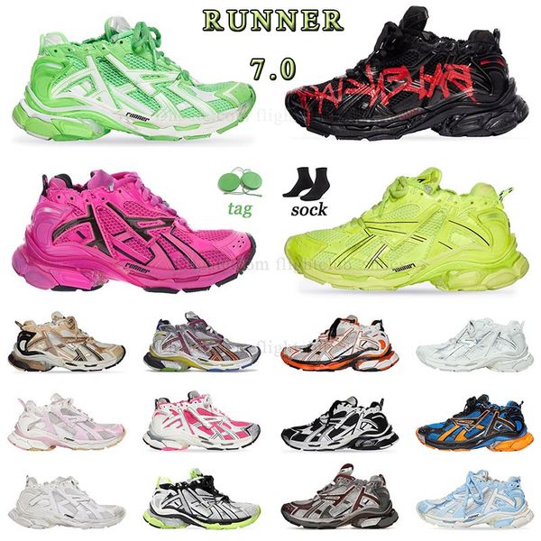 Runner Athletic Track 7.0 Hike Shoe Women Женщины мужчины передают смысл черно-белый розовый голубой красное зеленое бегая пробежек 7-х