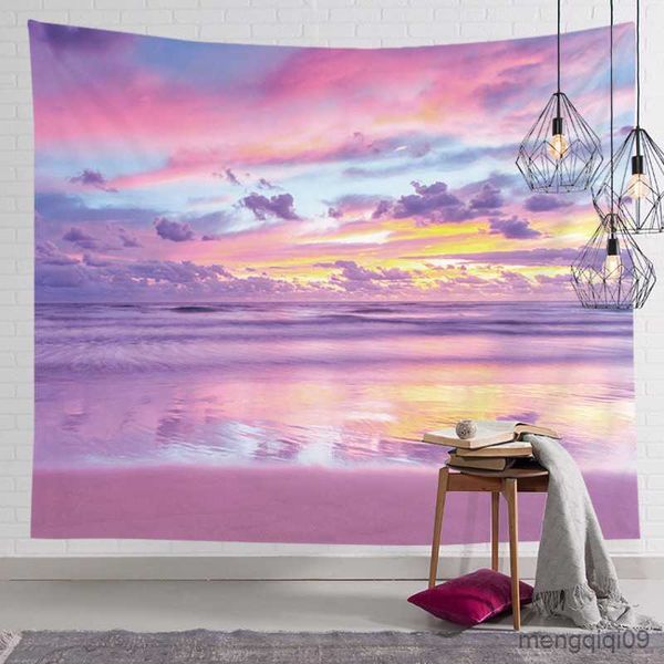 Arazzi Room Decor Pink Wall Hanging Arazzo Sfondo Panno Soggiorno Camera da letto Coperta Tappetino Yoga Tappeto Telo mare R230705