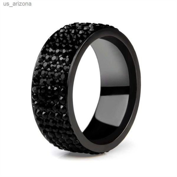 Hohe Qualität Punk Rock Edelstahl Schwarz Ring Männer Blau Rot Grün Kristall Ring Für Frauen Ehering Schmuck 6 7 8 9 10 11 L230620