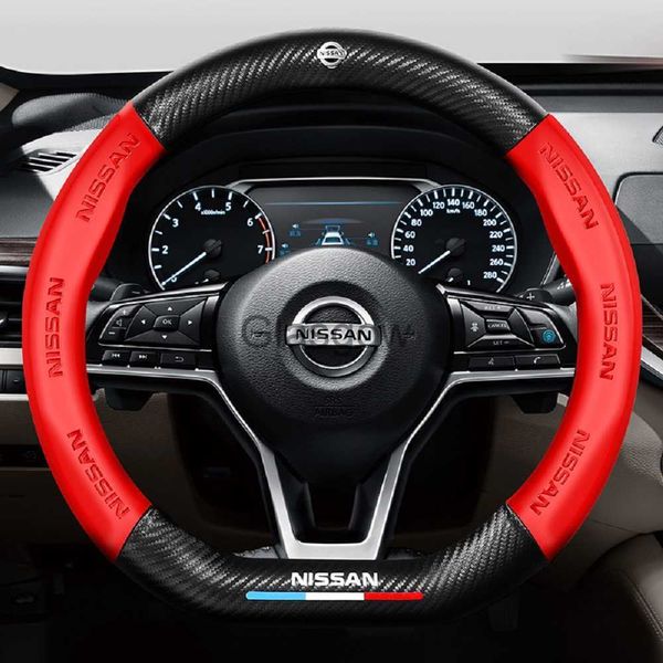 Direksiyon Simidi Kapak Araç Karbon Fiber Direksiyon Kapağı Nissan Qashqai J11 J10 J10 JUKE TIDA Mart Versa Versa Quashqai Aksesuarları X0705