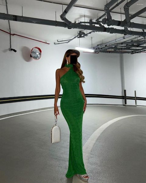 Abiti da festa Mermaid Green Velvet Backless Occasioni formali Dubai Women's Prom Temperament Evening Dress