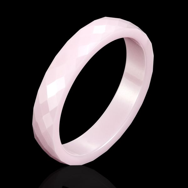 Новый 4 -миллиметровый светло -розовый черный белый керамическое кольцо для женщины для женщины высочайшего качества без царапин женское кольцо