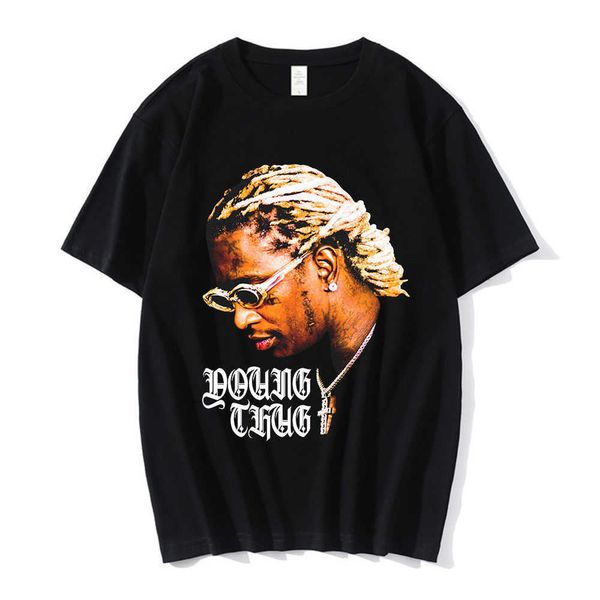 T-shirt maschile T-shirts Young Thug Graphic Thirt Men Fashion Fashion Hip Hop Street Style Tshirt Summer Casual Short Short Shirt Shirt Overszezed Y15