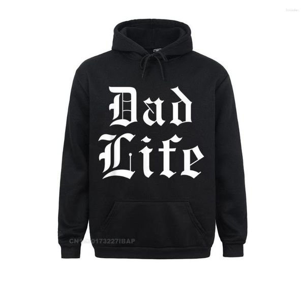 Hoodies masculinos Dad Life Funny Father's Gothic Thug Font Tee 2023 Women Sweatshirts Custom Sleeve Long Printing Hoods