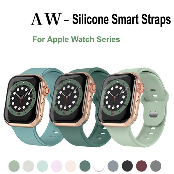 Per Apple Watch Ultra iWatch Series 8 7 6 5 4 3 2 1 SE Smart Straps Cinturino di ricambio sportivo in silicone morbido per 45mm 41mm 40mm 38mm 44mm 42mm 49mm