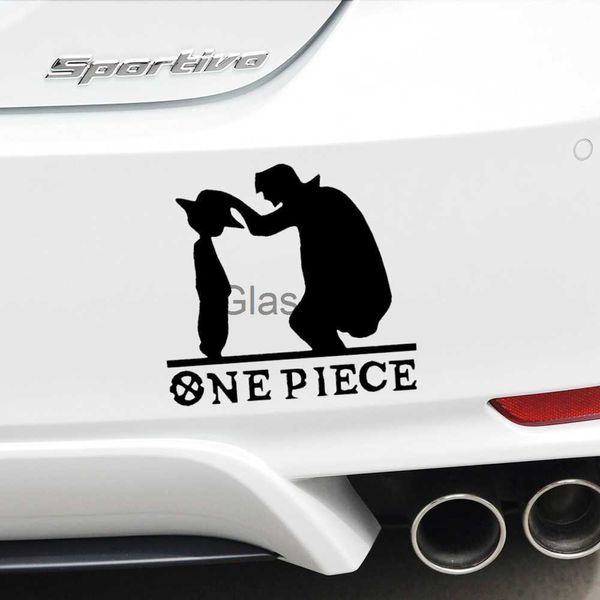 Autoaufkleber Autoaufkleber Luffy Pirates Vater Sohn Anime Reflektierende Dekoration für Windschutzscheibe Stoßstange Kofferraum Motorrad Laptop Tablet D30 x0705