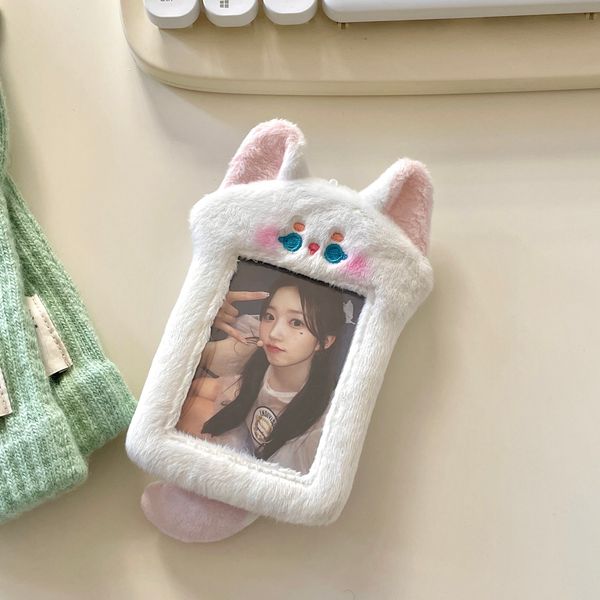 Visitenkartendateien Kawaii Tier Welpe Katze Kaninchen Plüsch Kpop Pocard Halter Po Tasche Anhänger Schule Briefpapier 230705