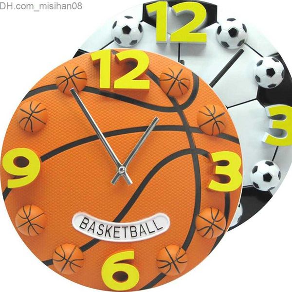 Orologi da parete Stile sportivo creativo Basket Calcio Orologio da parete analogico Home Decor Souvenir Z230706