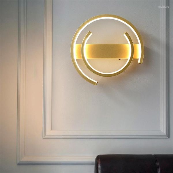 Lâmpada de parede nórdica moderna led para sala de estar quarto circular em forma de coração interior criativo corredor decoração iluminação luminária