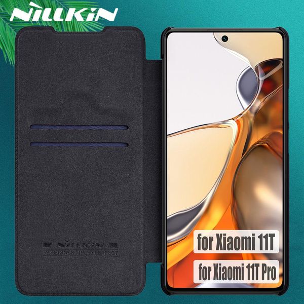 Подходит Nillkin Flip Case для Xiaomi Mi 11t Pro 5G Case Nilkin Soft PU Кожаный ударный шок -надежный слот для карты на Mi11t M11T 11 T