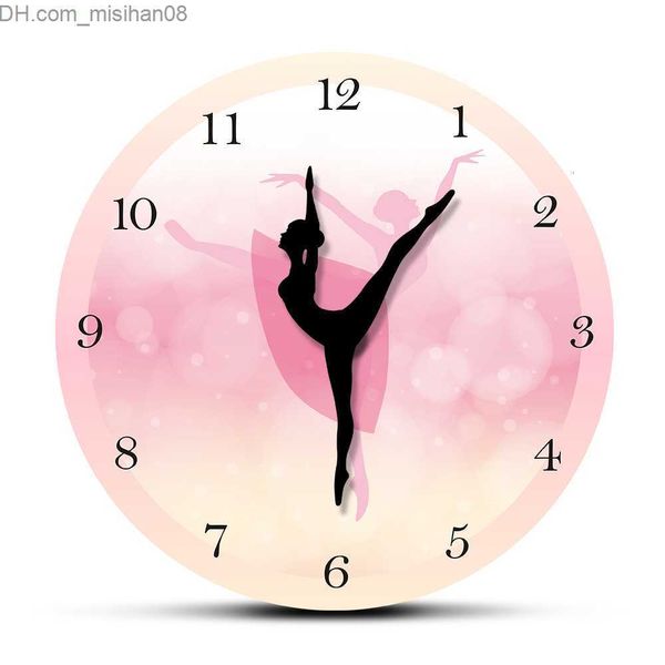 Horloges Murales Horloges Murales Danseuse De Ballet Avec Chiffres Arabes Fille Chambre Décor Princesse Rose Horloge Murale Danse Mur Art Ballerine Mouvement Jambe Z230706