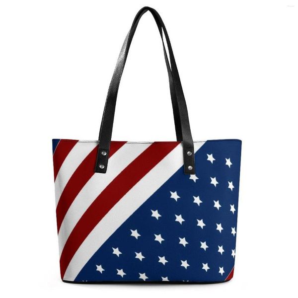 Abendtaschen, amerikanische Flagge, Handtaschen, patriotisches Stern-Design, Griff, Einkaufstasche, lustig, PU-Leder, Schulter, weiblich, Reise, individuell, Strand