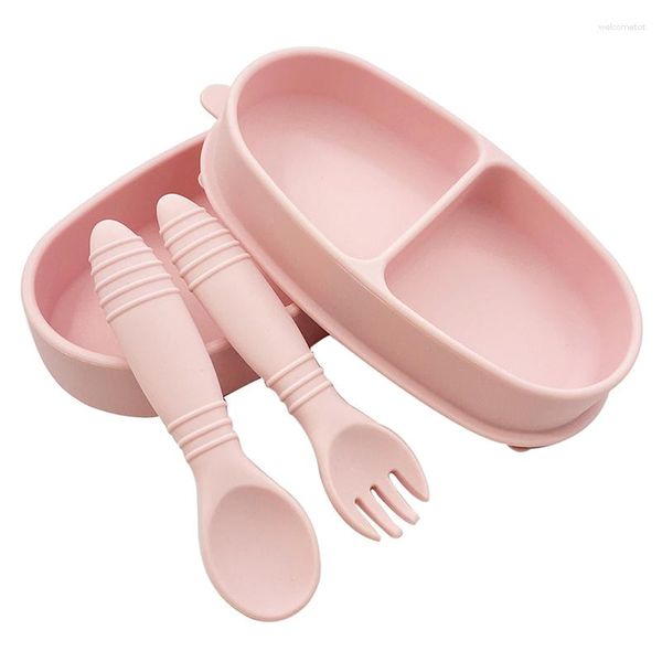 Set di stoviglie Set di piatti per bambini Ventosa Alimentazione per bambini Stoviglie Piatto Ciotola Cucchiaio Assistente per bambini