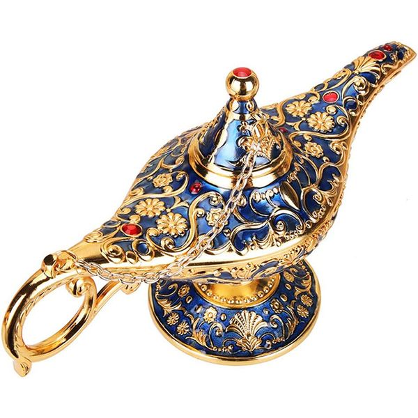 Objetos decorativos Estatuetas 10 cores Lâmpada Aladdin Magia Retro Decoração para casa Tradicional Hollow Out Conto de fadas Genie Bule de chá Artesanato Decoração para casa 230704