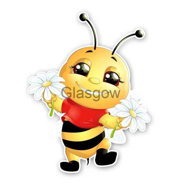 Adesivi per auto S50413 # Varie dimensioni Personalità Decalcomania in PVC A Happy Little Bee Adesivo per auto impermeabile su moto portatile decorativo x0705