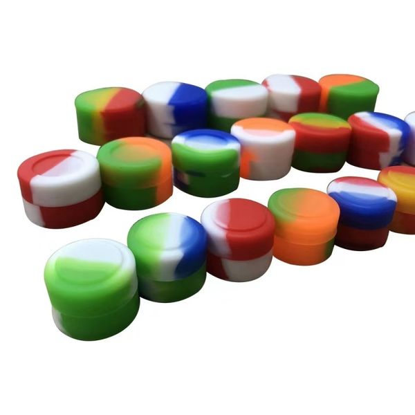 Großhandel Box Silikonbehälter Wachs Lebensmittelqualität Silikontank 3ML 5ML Mehrfachkapazität Auswahl an gemischten Farben Lieferung von elektronischen Zigaretten