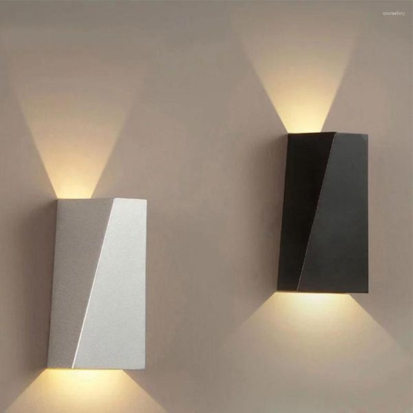 Lâmpadas de parede Led lâmpada 6W para cima e para baixo luz trapezoidal sala fundo quarto cabeceira para decoração de casa