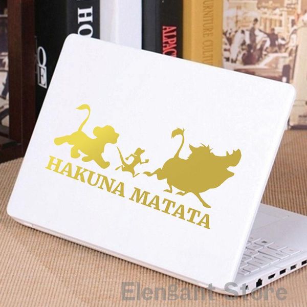 Film Hakuna Matata Adesivi il Re Leone Decalcomanie murali in vinile per la camera dei bambini Decorazione da parete per cartoni animati Decorazioni per laptop per auto