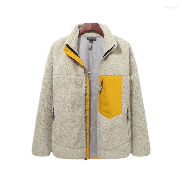 Giacche da uomo 2023 Giacca in pile Autunno e inverno Maglione in pelle di agnello Cardigan in peluche sciolto Cappotto sportivo traspirante Uomo