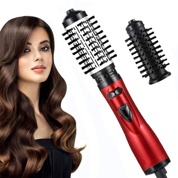 Secadores de cabelo 2 em 1 Secador de cabelo rotativo automático e escova volumizadora Alisamento em um passo Pente ondulado Ferramenta de estilo Air Styler 230705