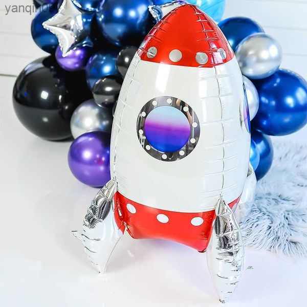 3D Rakete Ballons Astronaut Folie ballon Weltraum Raumschiff ET Ballon Für Geburtstag Party Dekorationen Junge Kinder Ballons Spielzeug L230626