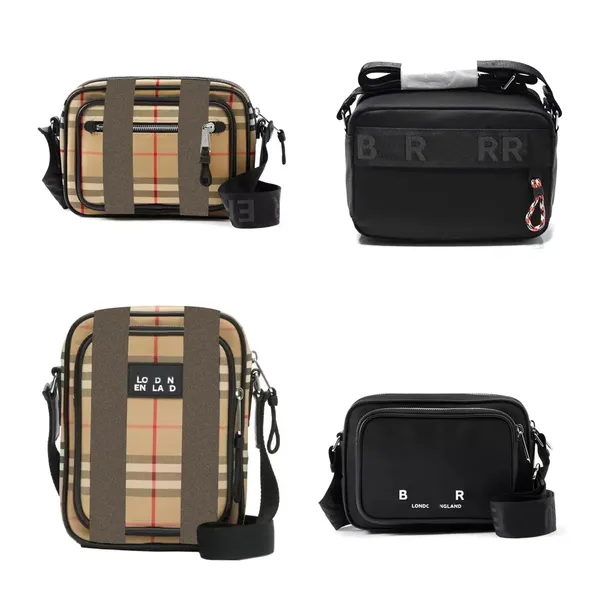 Роскошная дизайнер TB Stripe Camera Sagcer Cafficor Caffice Crossbody Sudbag Ретро -плечевые сумки мода мода Нейлоновый холст и кожаные женские мужские сцепления.