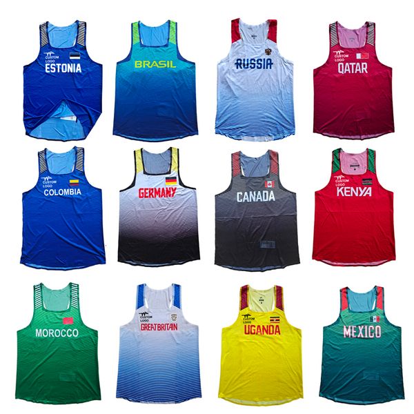 Regata Masculina QUÊNIA UGANDA BRASIL MÉXICO Colete de corrida de maratona da equipe nacional Camisa de corrida de rua personalizada 230704