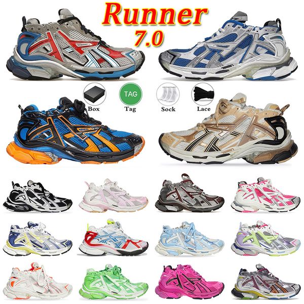balenciaga balenciaga balenciagaa track balenciaga's shoes runner 7.0 【code ：L】Paris Runner 7.0 Freizeitschuhe Demna Damen Herren Transmit Sense Retro-Trainer Klassisch Schwarz