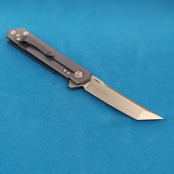 Новый M2375 Flipper складной нож D2 Satiin Tanto 3mm Blade Blue Tc4 Titanium сплав