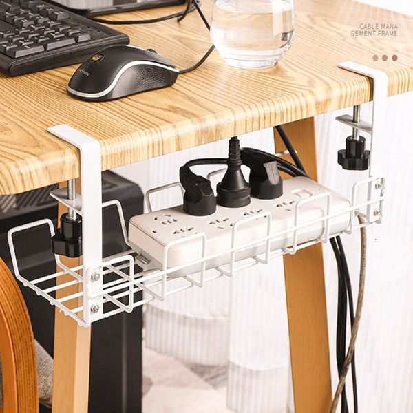Outros Home Garden Under Desk Wire Storage Rack Cable Organizer Tray Management Table Organizers 230705