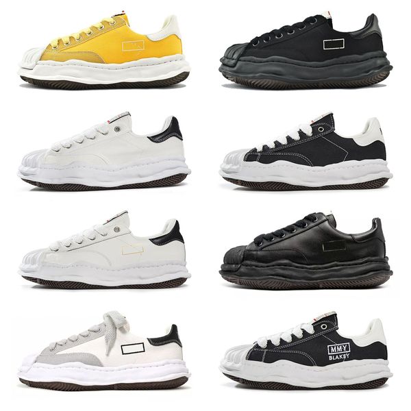 Mmy Maison Mihara Yasuhiro Schuhe Freizeitdesigner Best-Qualität-Männer Männer Low Top Sohle Leinwand Schuh Leder Dreier schwarz weiße Original-Sohle-Kappe-Turnschuhe Herren Trainer