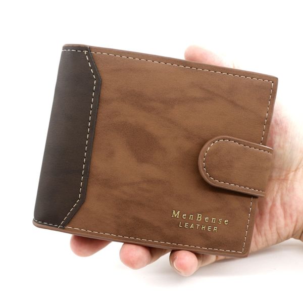 Carteira masculina preta/marrom/café estojo porta cartão de visita masculino bolsa curta couro PU bolsa dinheiro para homem 2022 carteira cartão de crédito