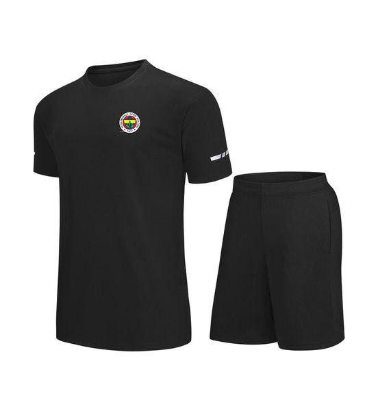 Fenerbahce S.K. Männer Kinder Freizeit Trainingsanzüge Jersey Schnell trocknender Kurzarmanzug Outdoor-Sportshirt