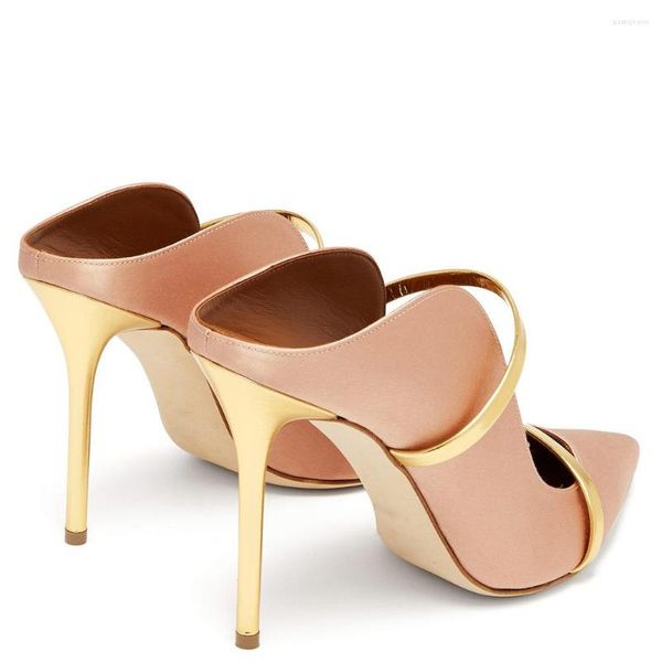 Отсуть обувь Stiletto High Heeel заостренные размеры Большой размер 34-46 Muller Single Banquet Fashion Женщина роскошные сандалии сексуальные насосы Slingback