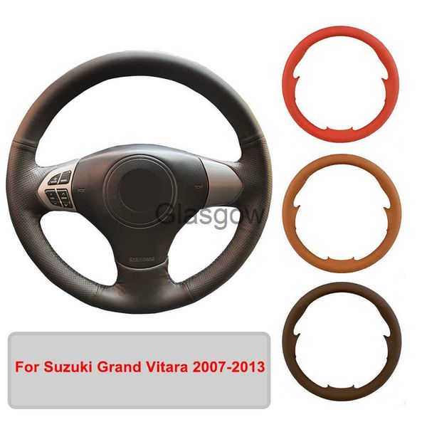 Coberturas de volante costuradas à mão de couro artificial capa de volante de carro para suzuki grand vitara 20072013 trança de volante original x0705