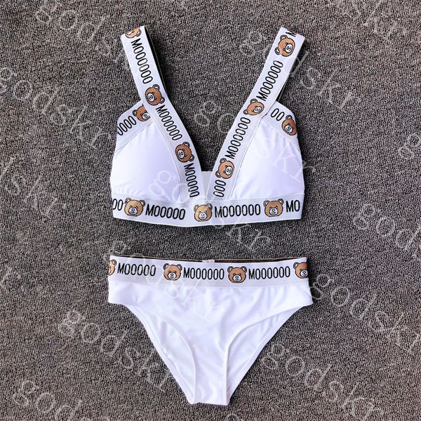 Damen-Bademode, Bärenmuster, Badeanzug, V-Ausschnitt, Bikini, geteilter Badeanzug, Damenbekleidung, Größe S-XL