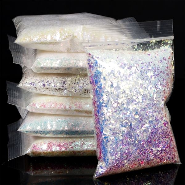 Nail Glitter 1Kg all'ingrosso iridescente AB colore brillante sirena paillettes specchio fette irregolari 3D fiocchi paillettes Art Decor 230704