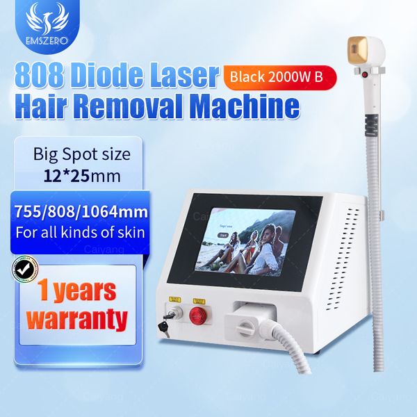 Máquina de remoção de cabelo a laser de diodo 2000w 808 755 1064nm 3 comprimento de onda Platina rejuvenescimento do rejuvenescimento permanente de epilator permanente