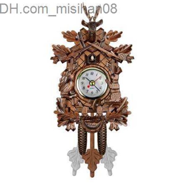 Relógios de parede vintage para casa decorativo pássaro relógio de parede pendurado relógio de cuco de madeira sala de estar pêndulo c relógio de arte artesanal para casa nova z230706